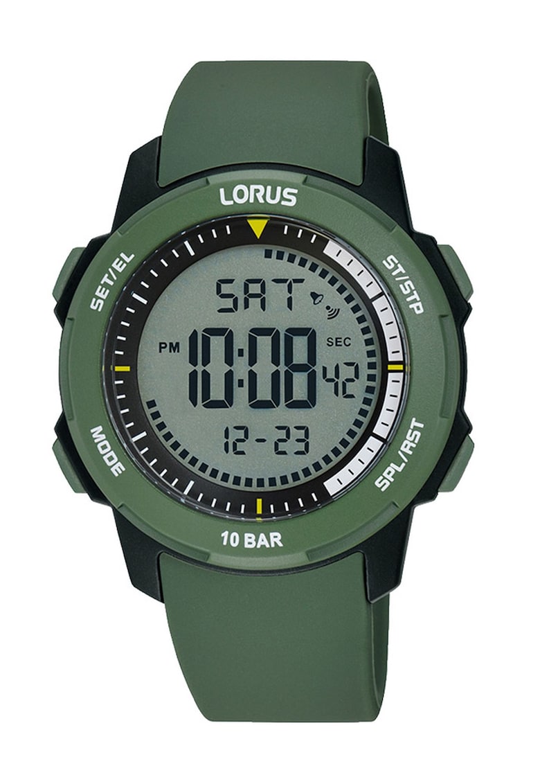 Ceas Sport R2377PX9 - digital - curea cauciuc verde - rezistent la apa 10 ATM - stil sport