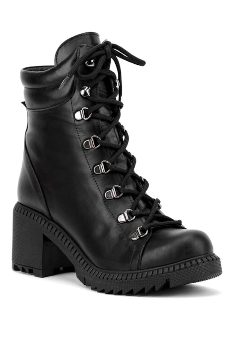 Ghete din piele naturala neagra