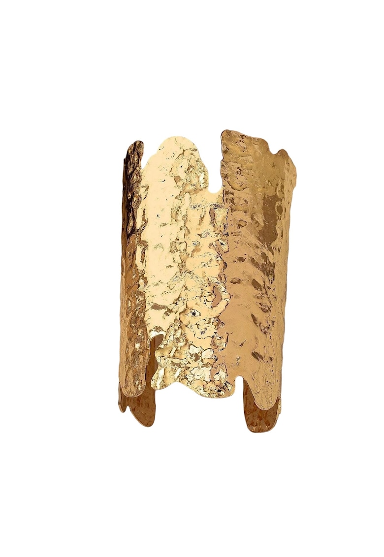 Bratara aurie - lata - texturata - cu margini decupate - Diametru: 6.6 cm - Percy C8