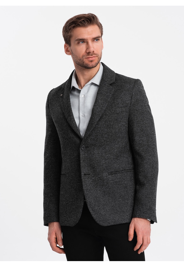 Sacou elegant OM-BLZB-0120 - Barbati - Gri grafit