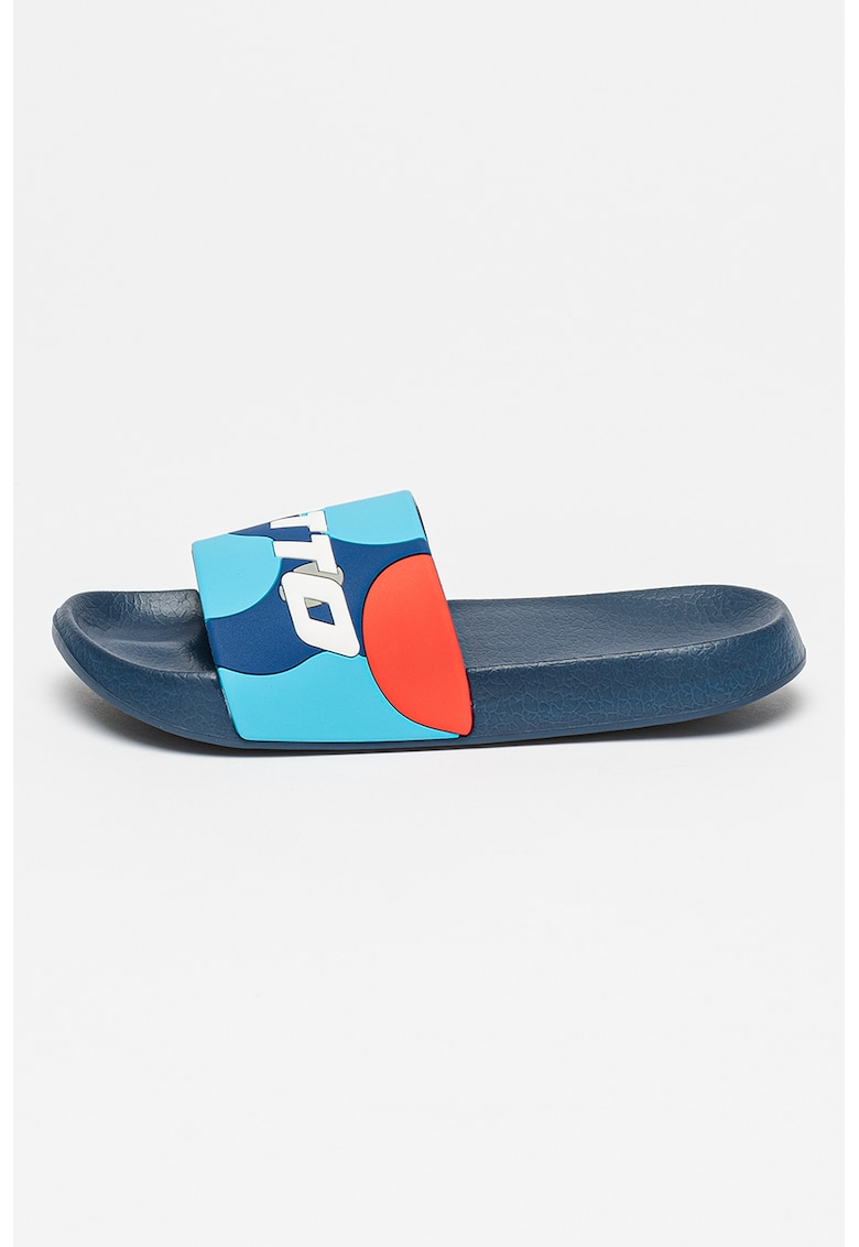 Papuci cu logo Bubble - Alb/Gri/Bleumarin