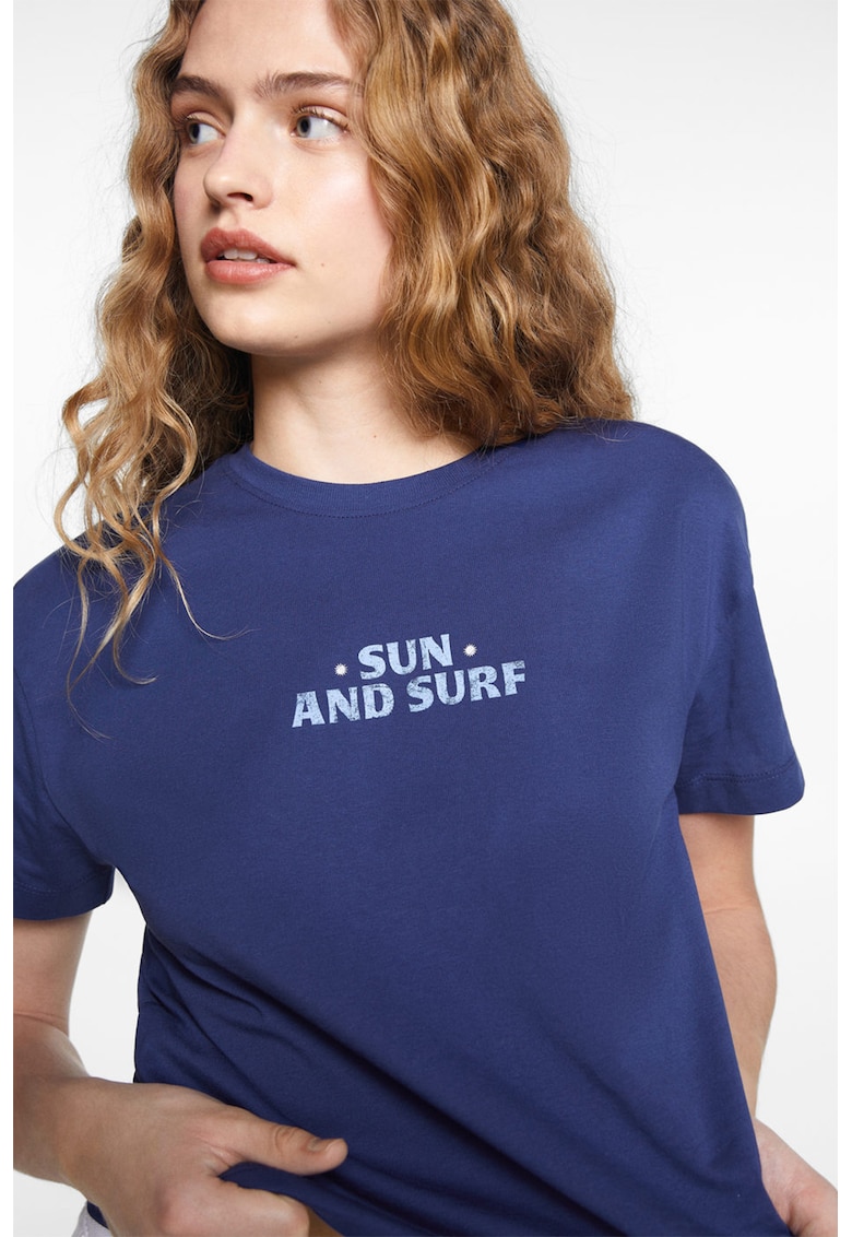 Tricou cu imprimeu text Surf