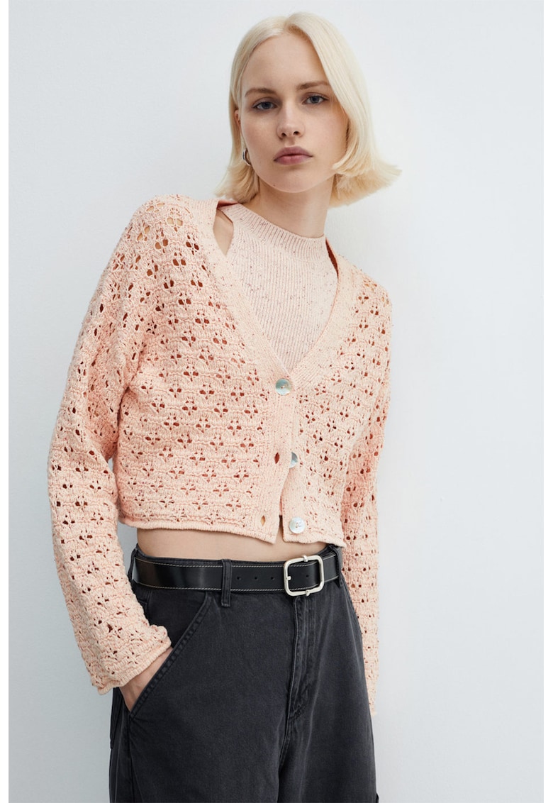 Cardigan crop tricotat