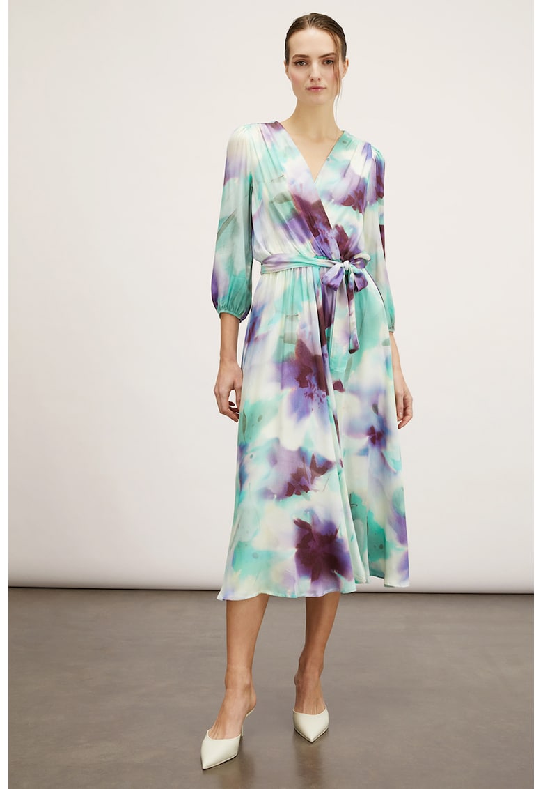 Rochie din satin cu model tie-dye