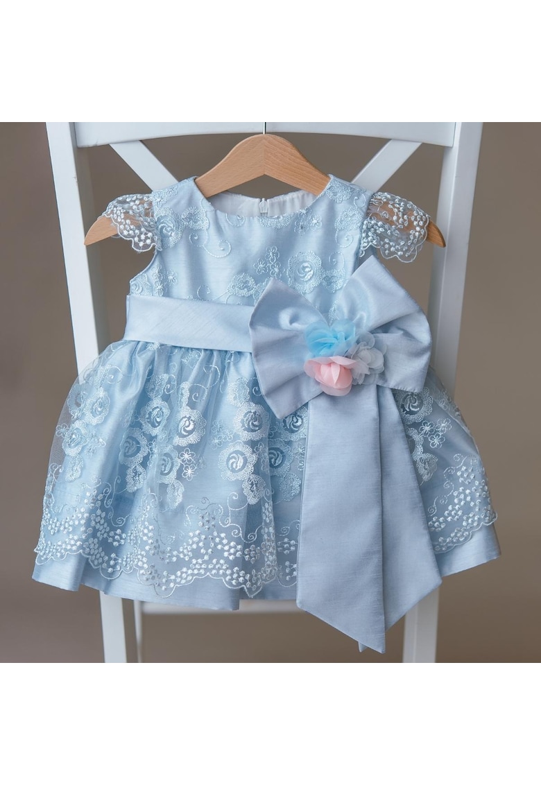 Rochita Eleganta -  - pentru Fetite - cu Fundita si Bentita Asortata - 33227