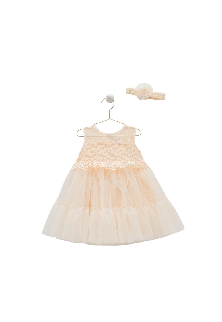 Rochita Eleganta cu Tulle -  pentru Fetite - Bentita Asortata - ELB7901