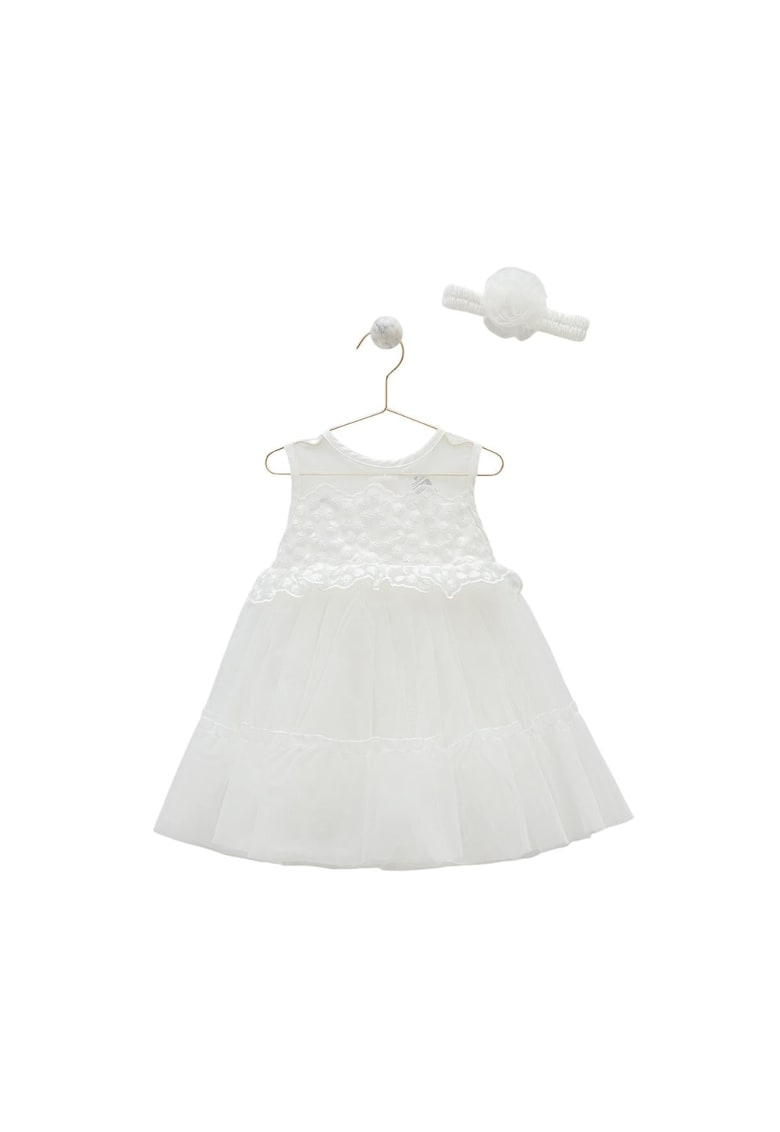 Rochita Eleganta cu Tulle -  pentru Fetite - Bentita Asortata - ELB7901