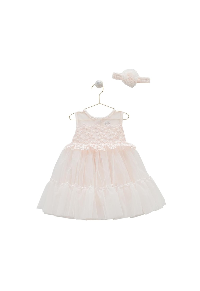 Rochita Eleganta cu Tulle -  pentru Fetite - Bentita Asortata - ELB7901