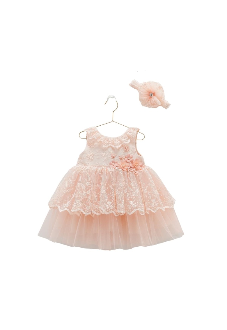 Rochita Eleganta Fetite -  cu Tulle - Bentita Asortata - ELB8238