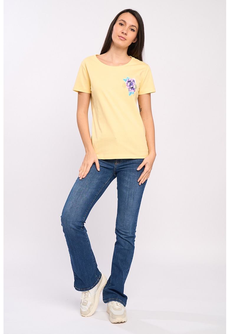 Tricou de bumbac cu decolteu rotund