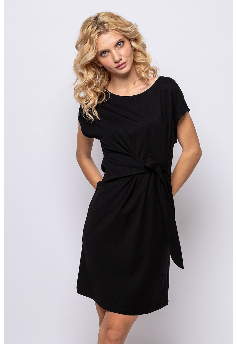 Rochie din amestec de modal cu detaliu nod Vilona - Negru