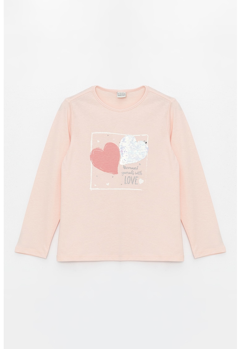 Bluza din bumbac cu imprimeu cu inimi