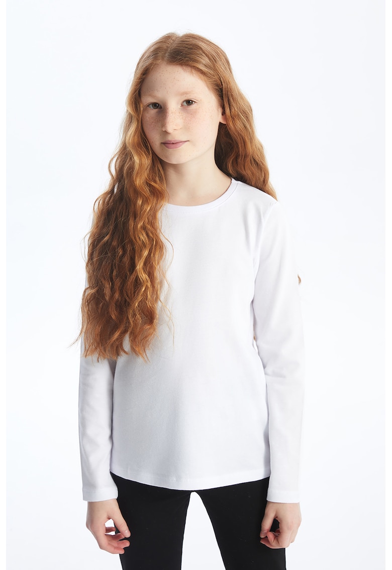 Bluza uni cu decolteu rotund