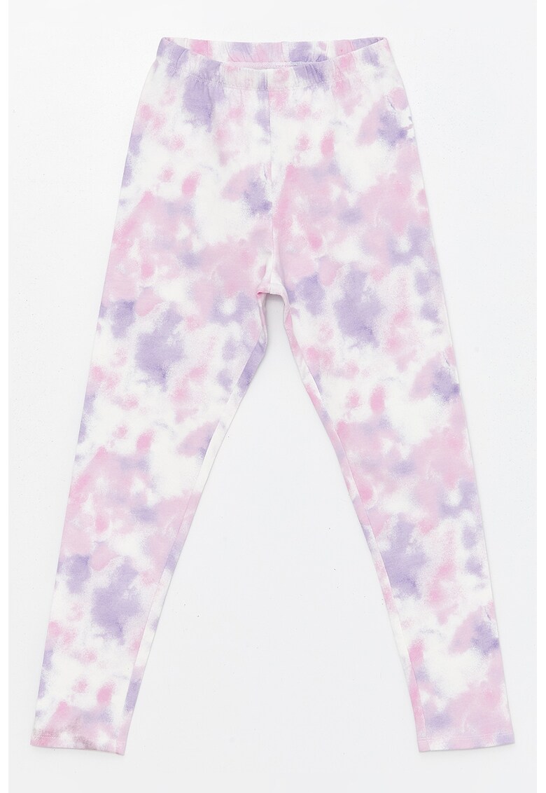 Colanti cu talie inalta si model tie-dye