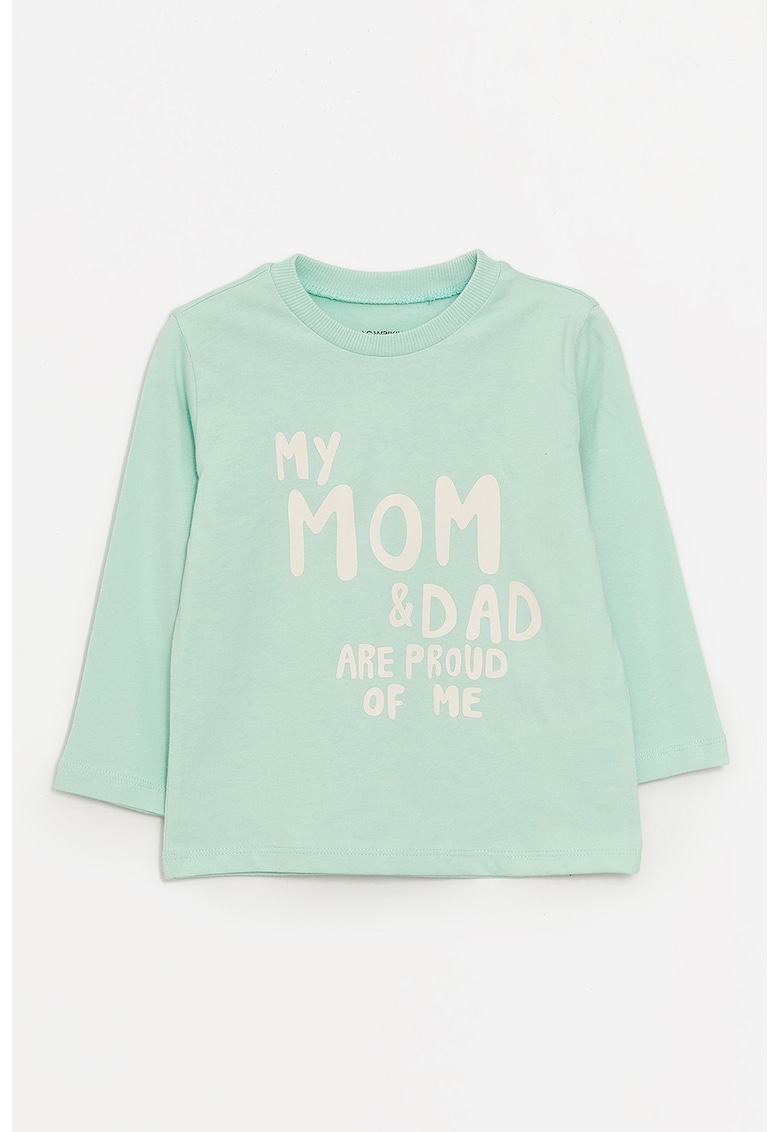 Bluza din bumbac cu imprimeu text