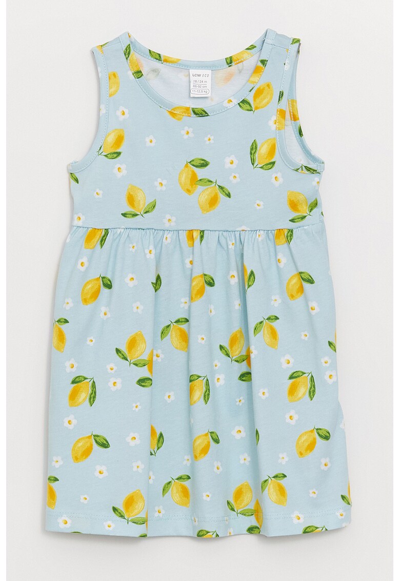 Rochie evazata cu imprimeu - din bumbac