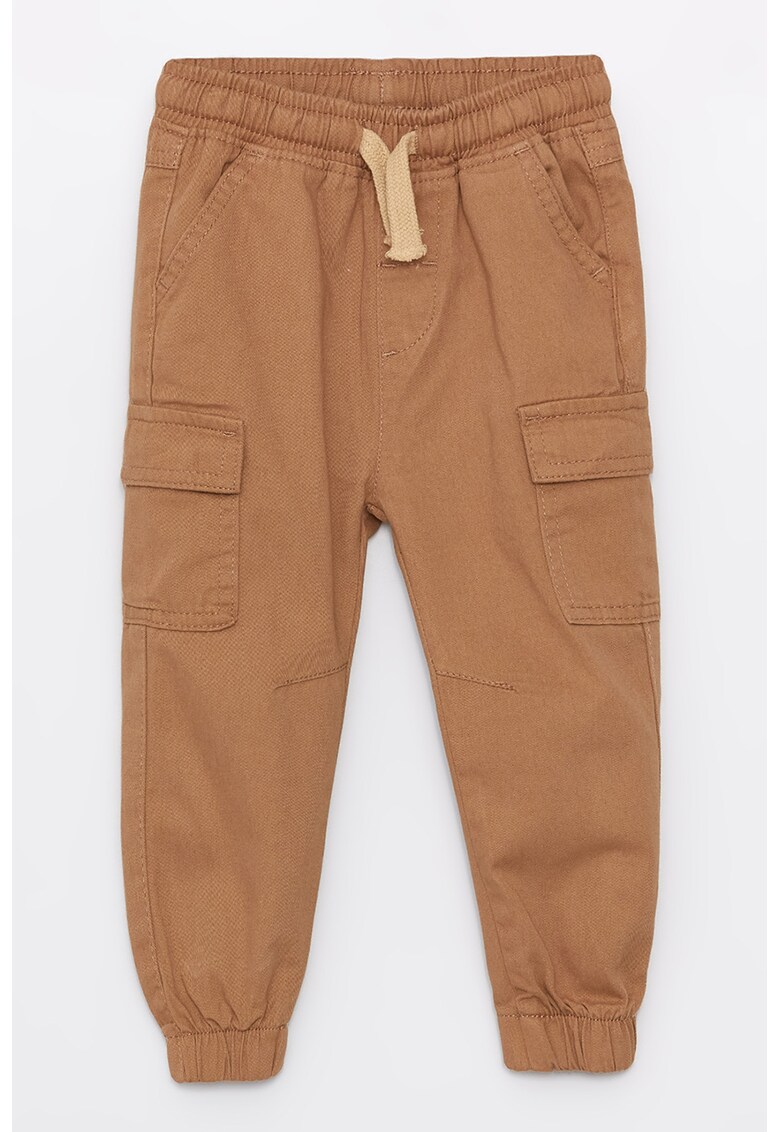 Pantaloni cargo de bumbac cu snur in talie