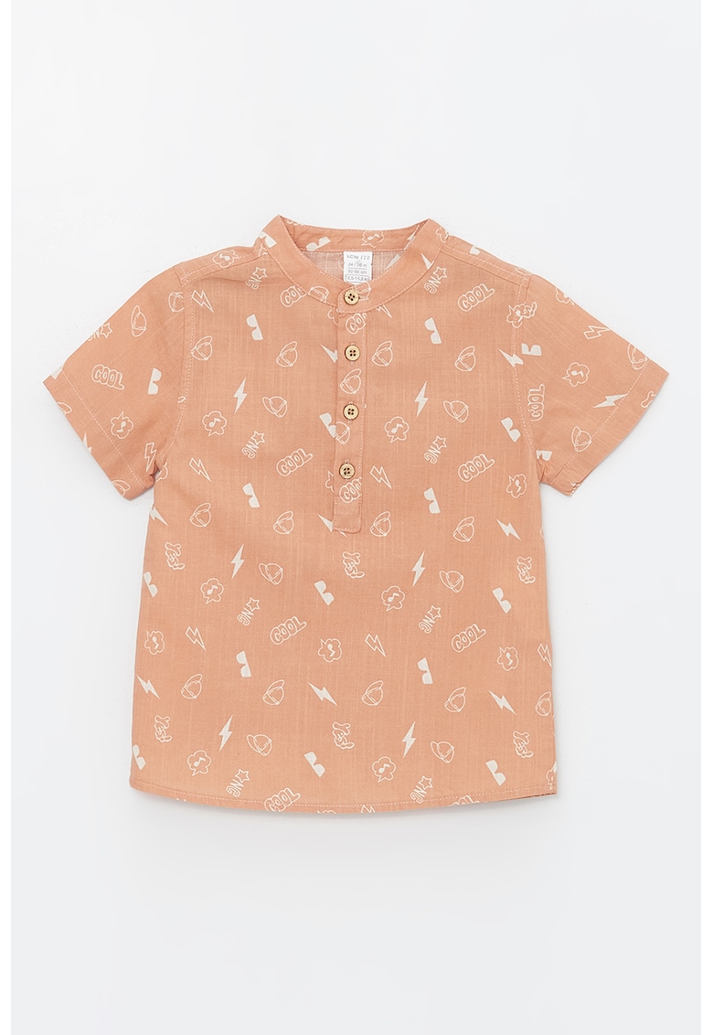 Bluza cu guler Mao si maneci scurte