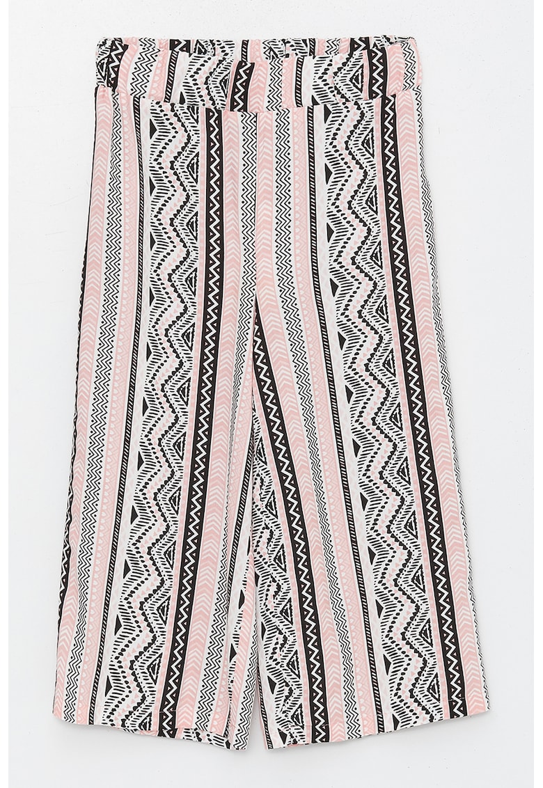Pantaloni 3/4 cu croiala ampla si imprimeu