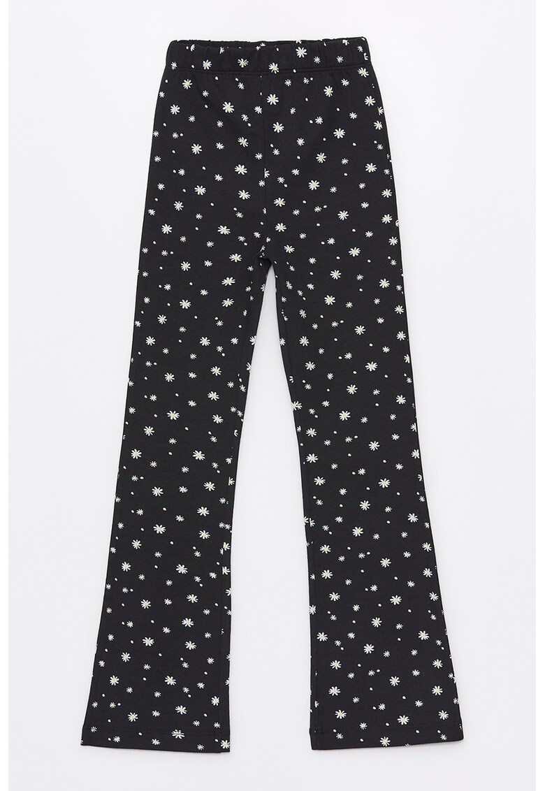 Pantaloni evazati cu imprimeu floral