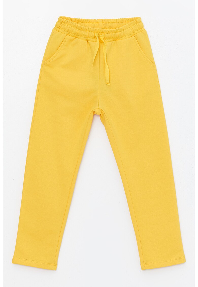 Pantaloni de trening cu model uni si banda elastica in talie