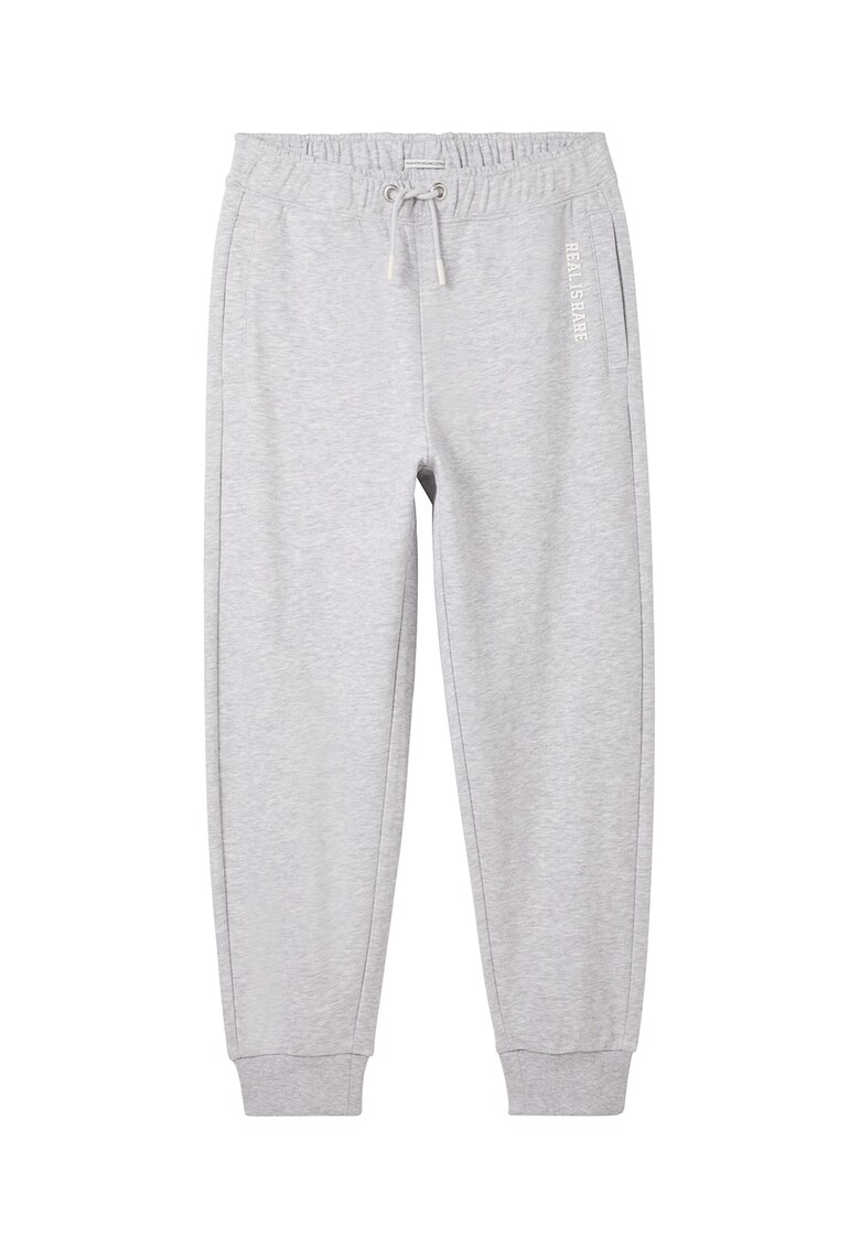 Pantaloni de trening cu model uni si snur de ajustare in talie