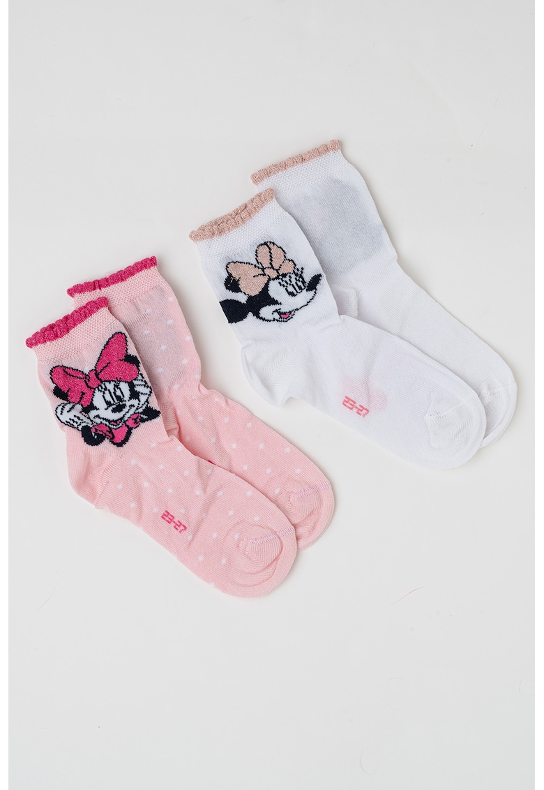 Set de sosete din amestec de bumbac cu imprimeu cu Minnie Mouse - 2 perechi