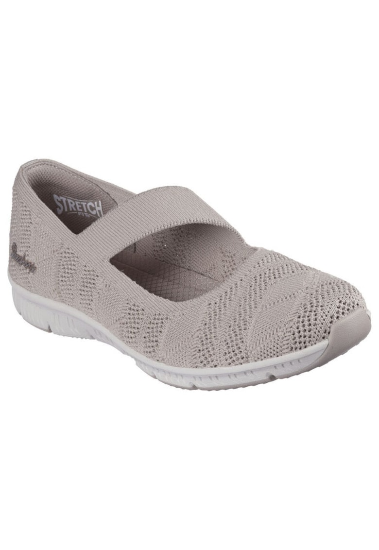 Balerina Skechers Be-Cool Sweet Knit cu bretele 100648-TPE taupe