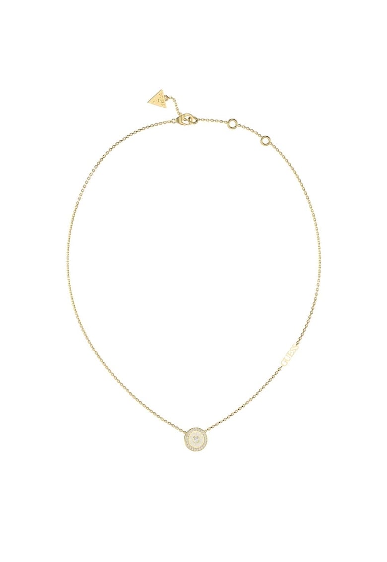 Colier Love Guess cu email si cristale JUBN04080JWYGWHT-U - Auriu