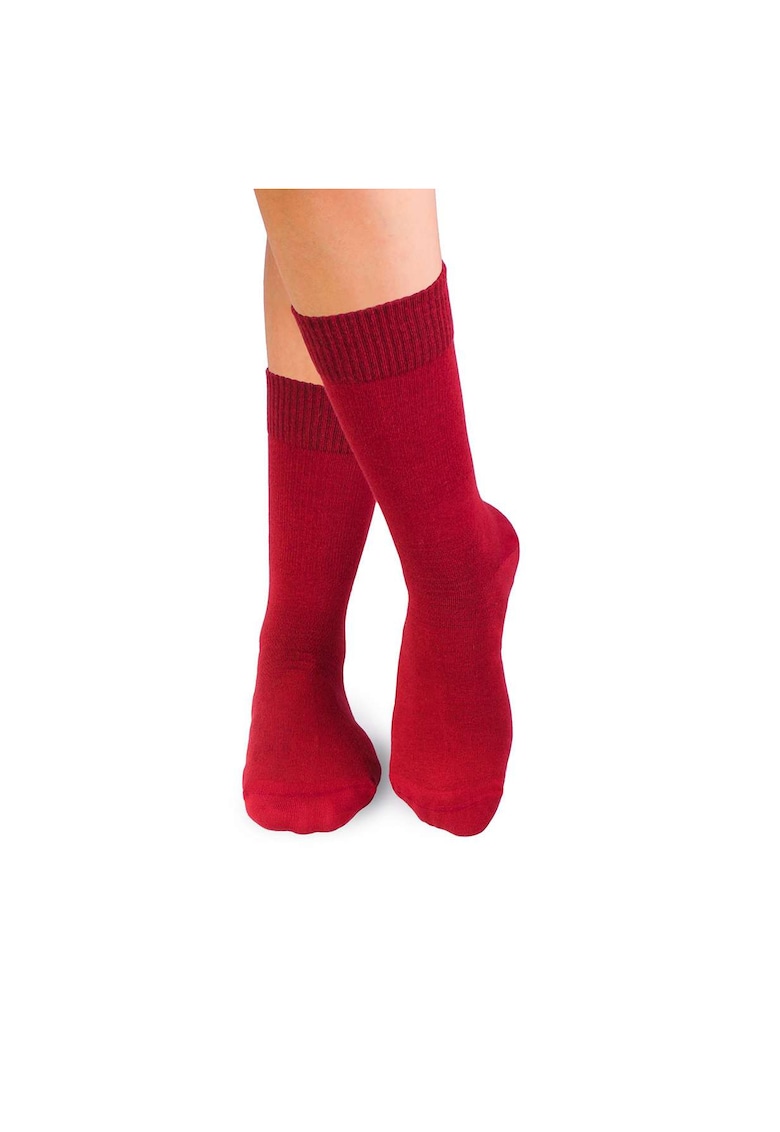 Sosete rosii pentru diabetici cu compresie scazuta
