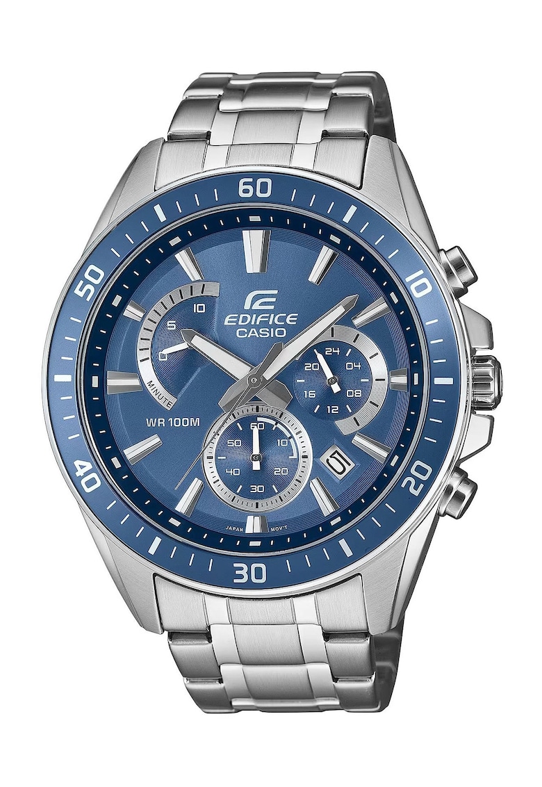 Ceas EDIFICE Classic Chronograph EFR-552D-2AVUEF - Quartz - cronograf - rezistent la apa 10 ATM - albastru - bratara otel inoxidabil