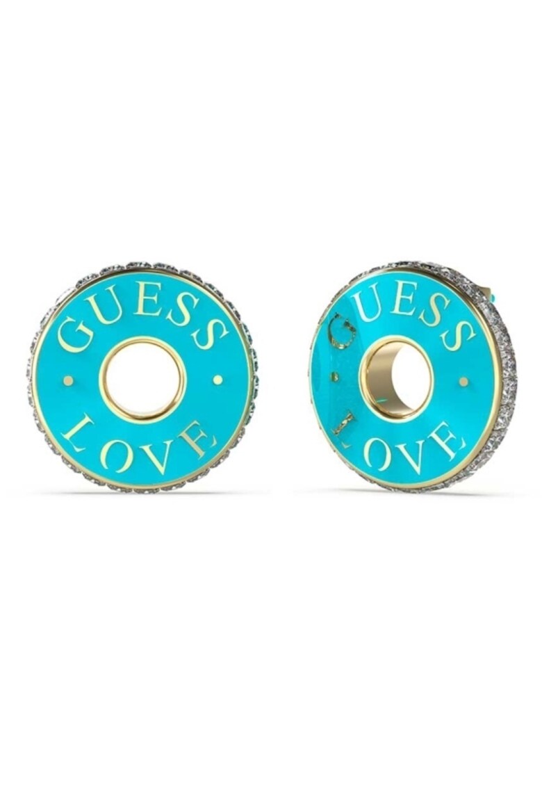 Cercei Love Guess stud cu email si cristale JUBE04084JWYGTQT-U - Auriu - Albastru