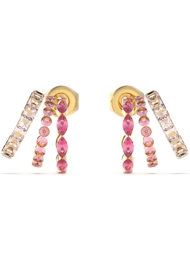 Cercei Crazy Earring stud lung si cristale roz JUBE03307JWYGPKT-U - Auriu