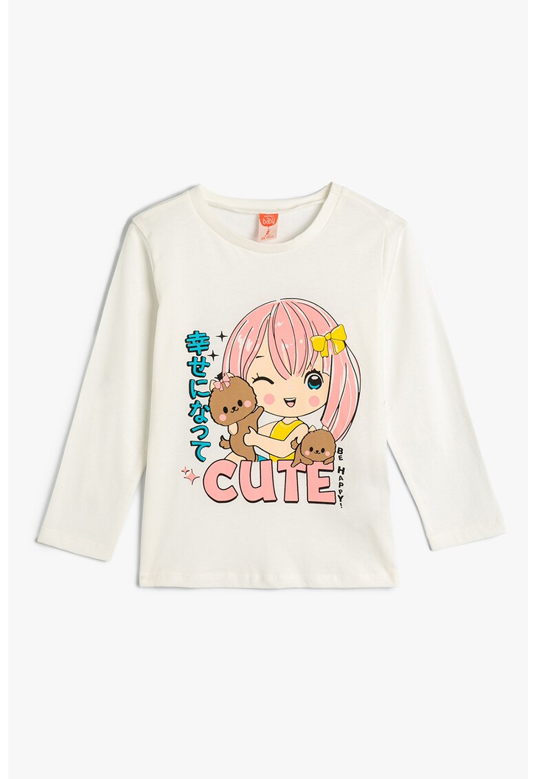 Bluza de bumbac cu imprimeu Anime