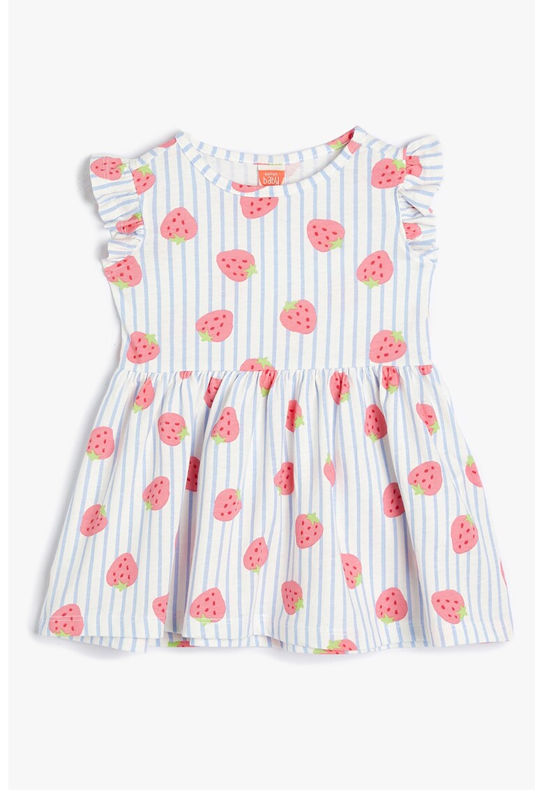 Rochie de bumbac cu imprimeu fructat