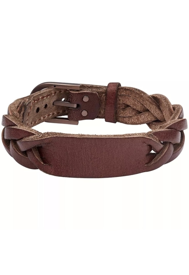 Bratara Heritage Braided Brown Leather JF04126200 - Maro