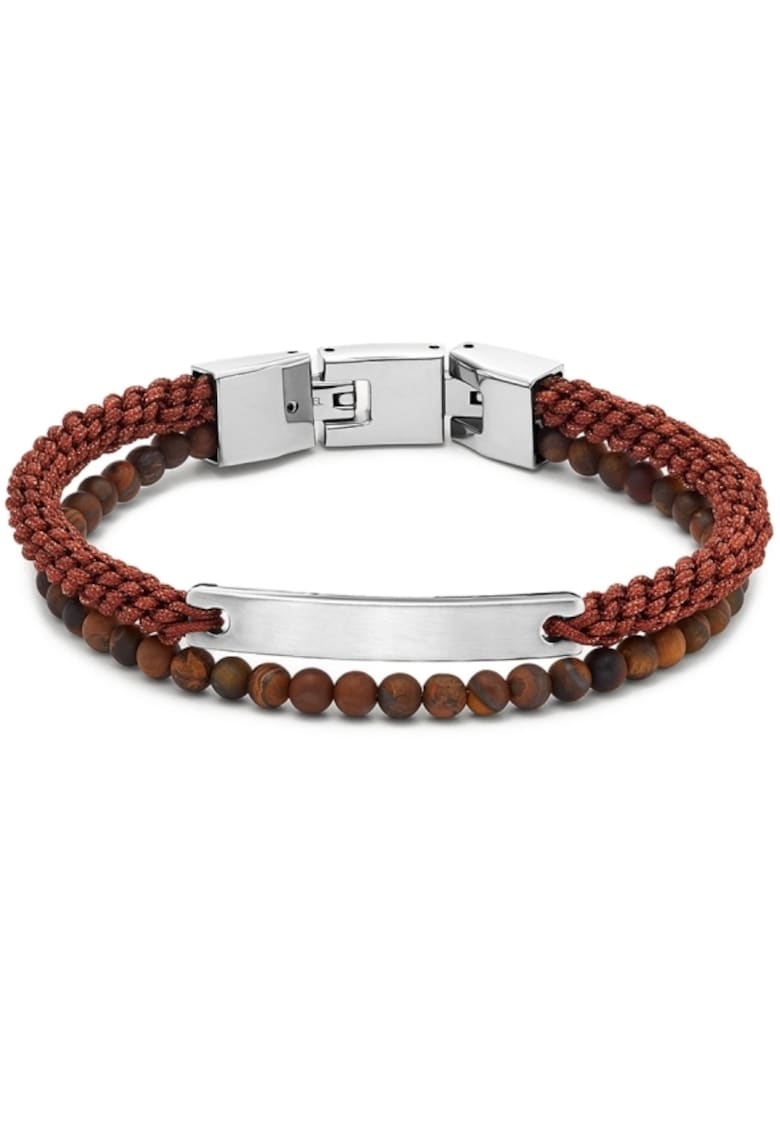 Bratara Elliott Tiger's Eye Brown Nylon Beaded Bracelet JOF00953040 - Argintiu - Maro