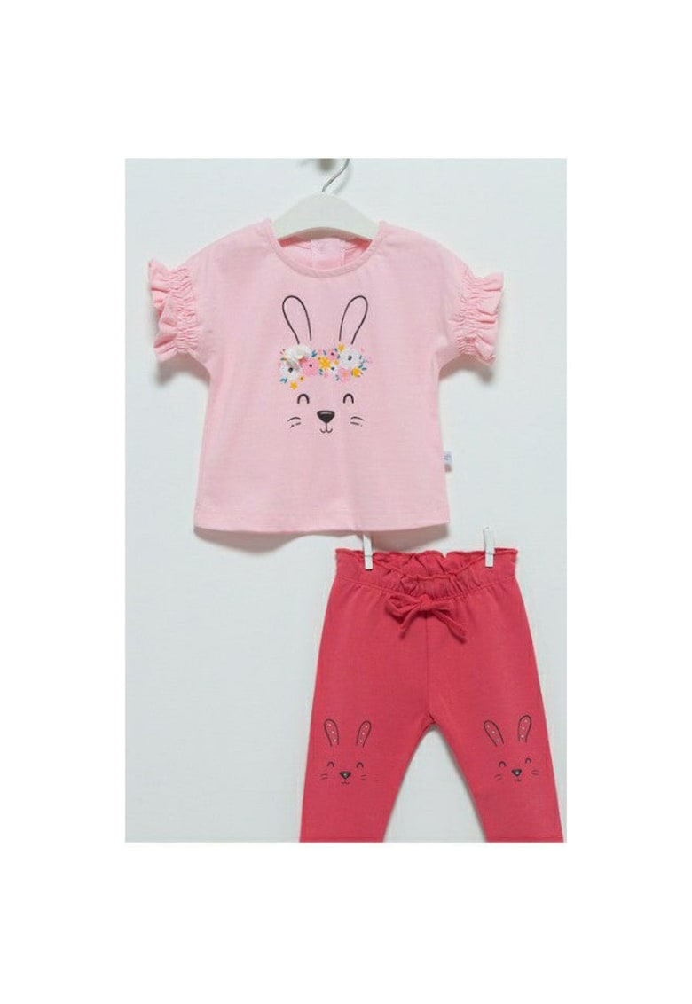 Compleu fetite -  Iepuras - 2 piese - TKK7062 - Roz -