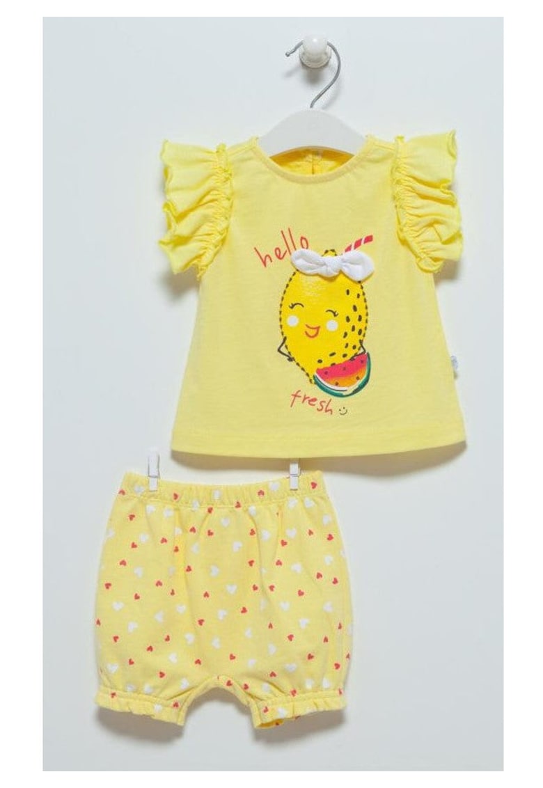 Compleu de vara bebe - 2 piese - TKK7045 - Galben -