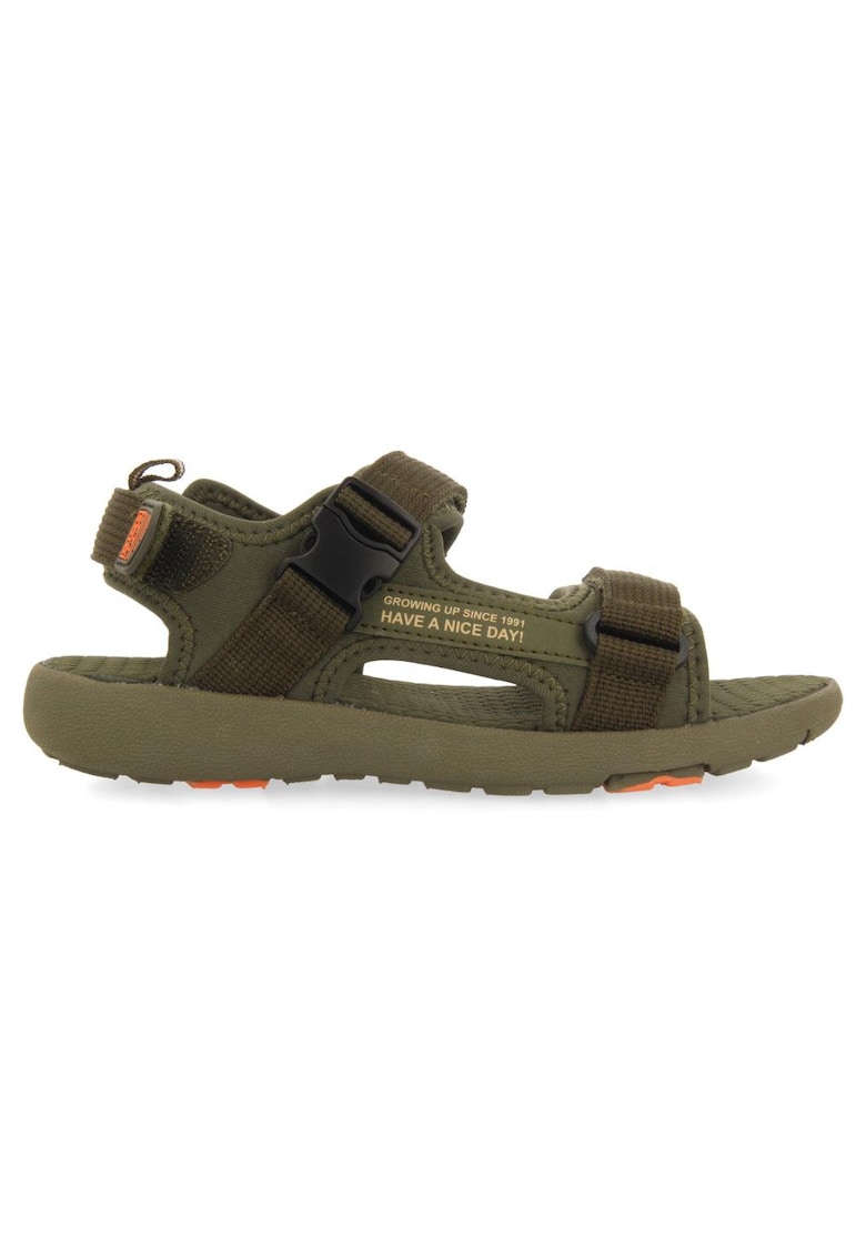 Sandale cu velcro - din material textil Yaviza 37589 - Kaki
