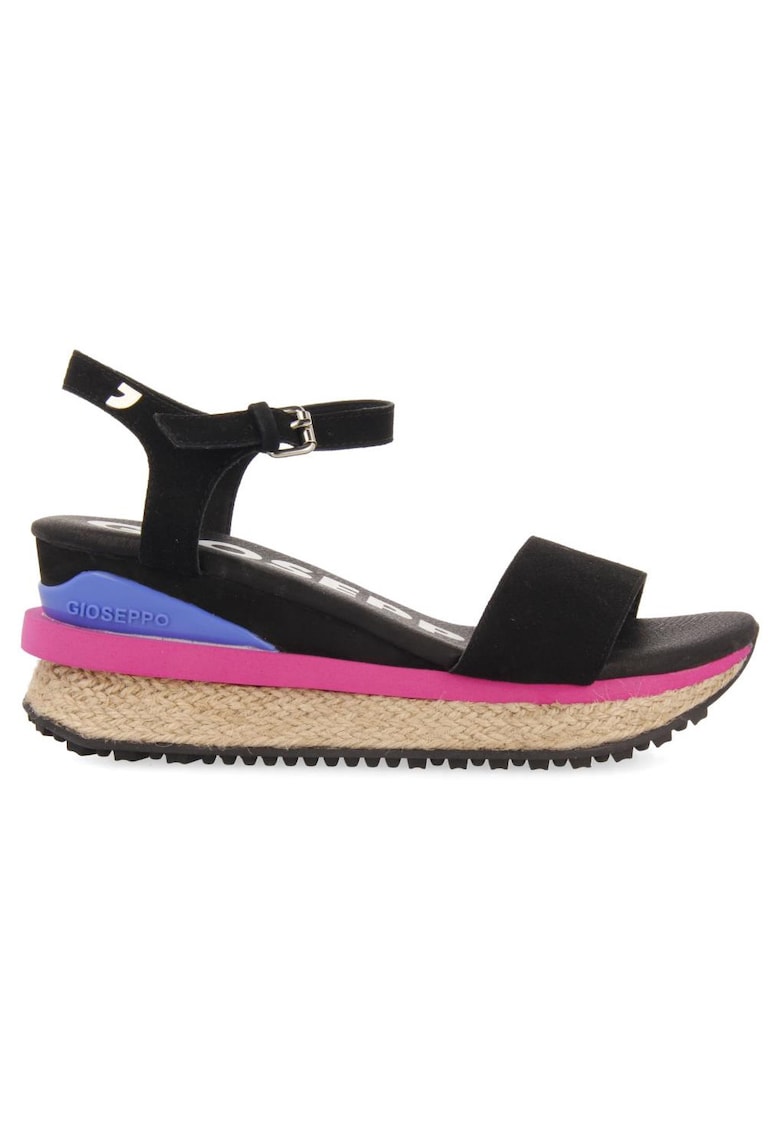 Gioseppo Sandale wedge de piele ecologica BENAY 27675 - Negru