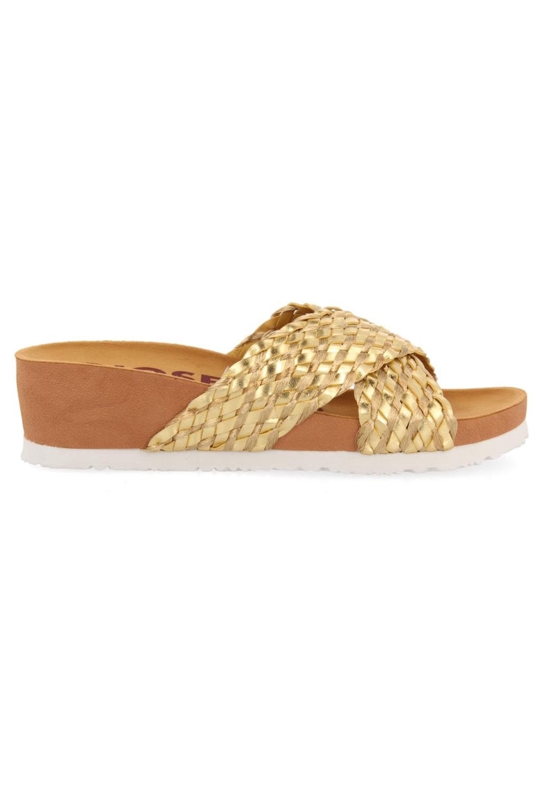 Papuci wedge cu barete incrucisate TURIACU 27689 – Auriu – Gioseppo Papuci wedge cu barete incrucisate TURIACU 27689 – Auriu – Gioseppo