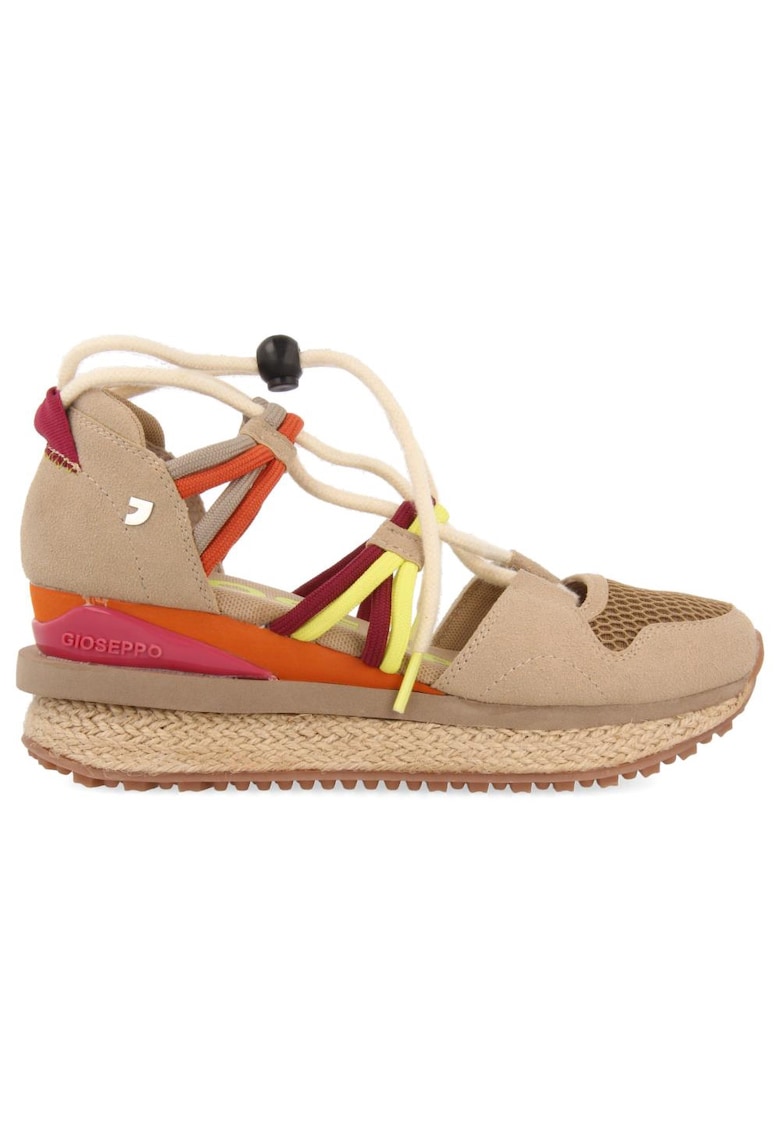 Pantofi sport wedge cu decupaje - Bej