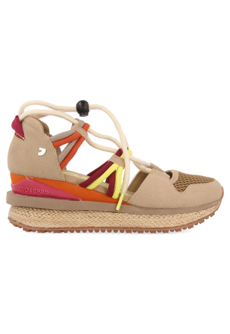 Pantofi sport wedge cu decupaje - Bej