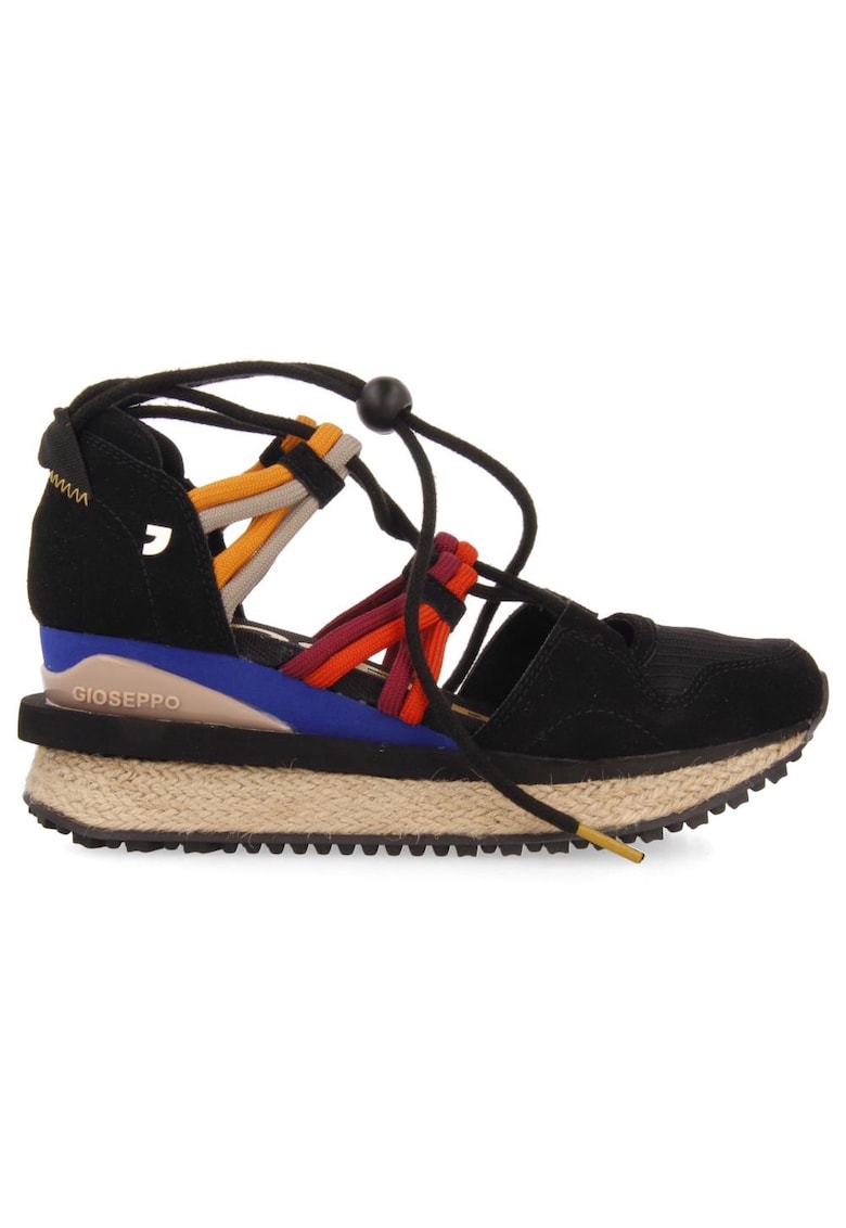 Pantofi sport wedge cu decupaje - Negru