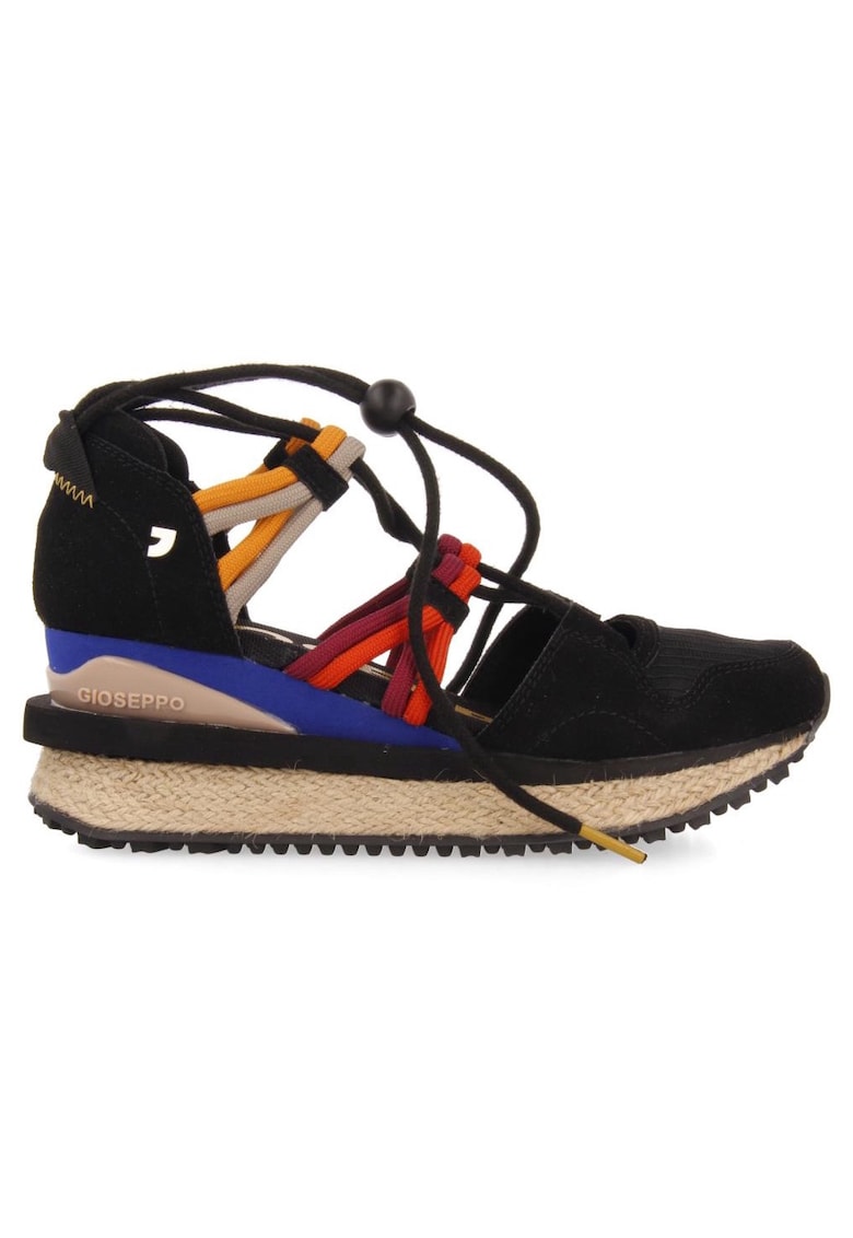 Pantofi sport wedge cu decupaje - Negru