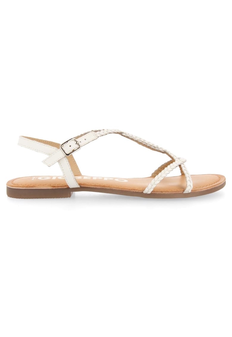 Sandale de piele cu design impletit - Alb