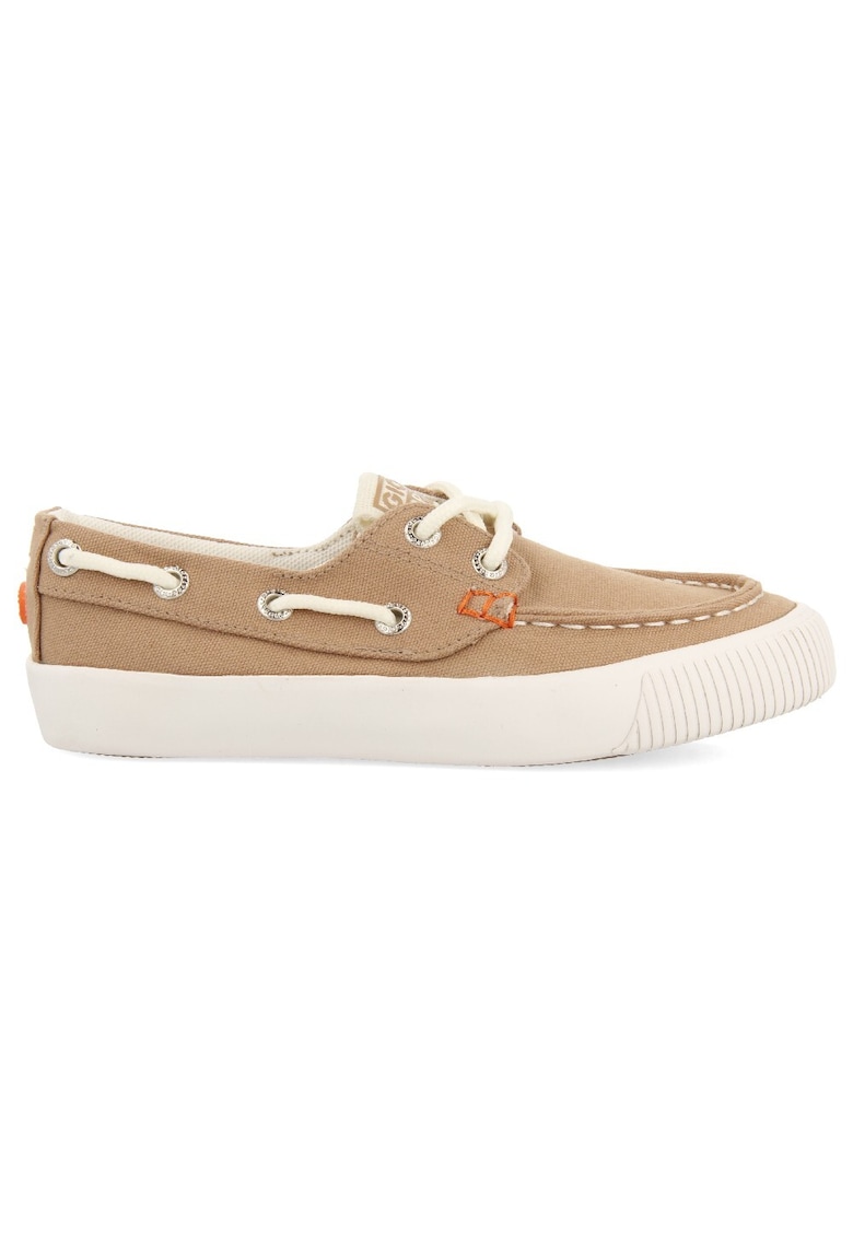 Pantofi boat din material textil - Bej