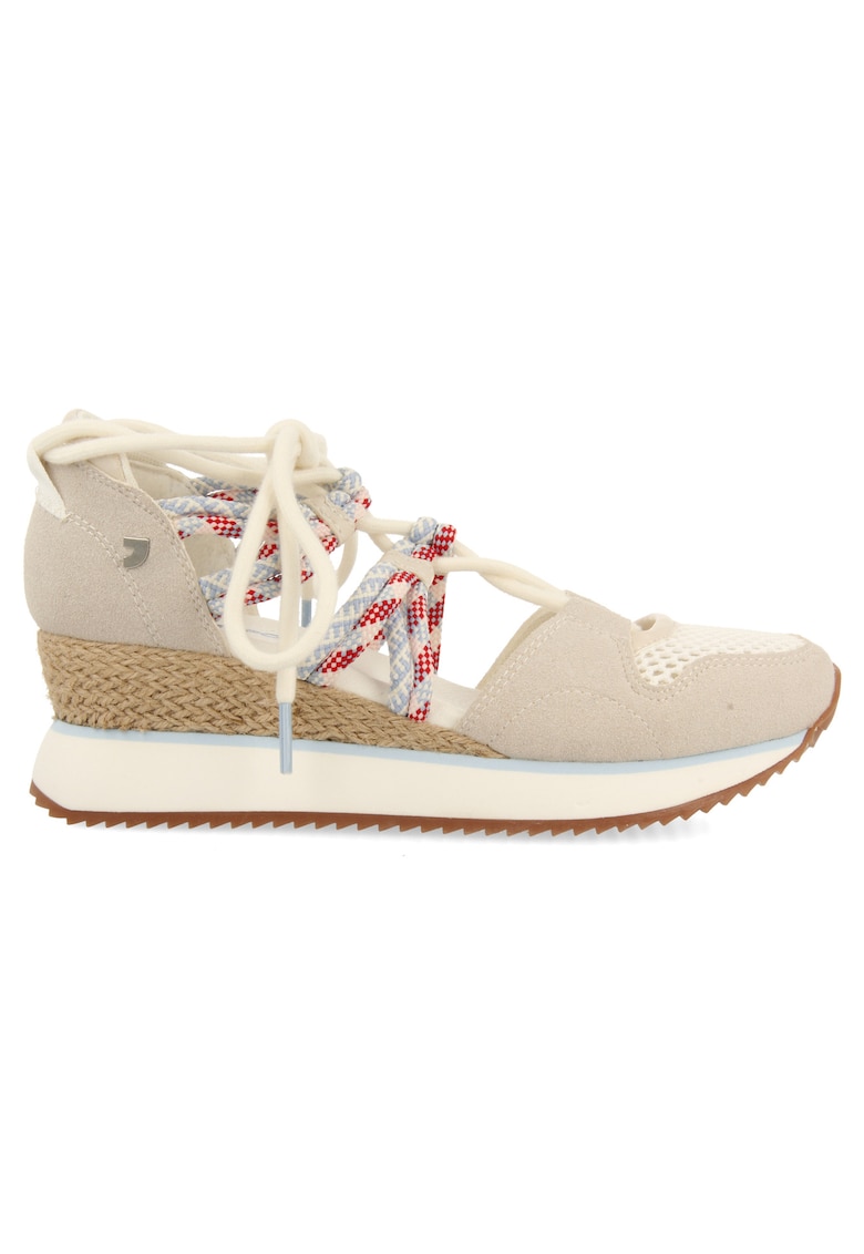 Gioseppo Pantofi sport wedge cu decupaje - Alb murdar