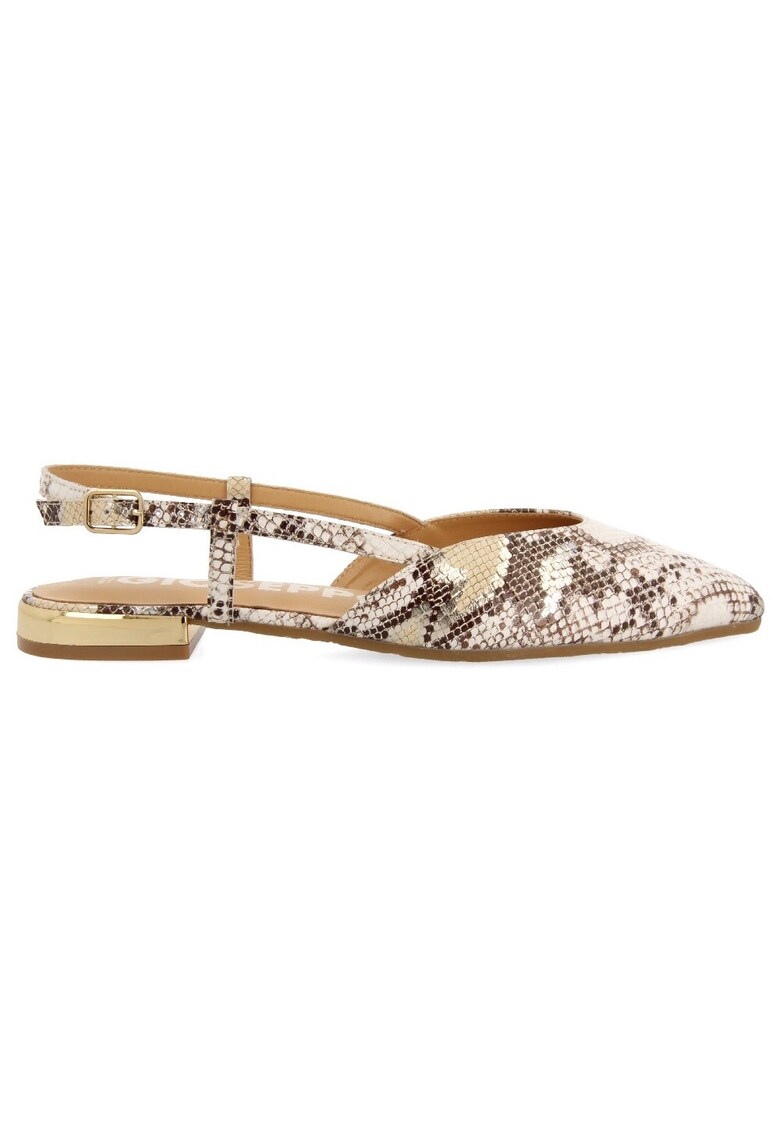 Balerini slingback de piele cu aspect piele de sarpe LASCARI 27855